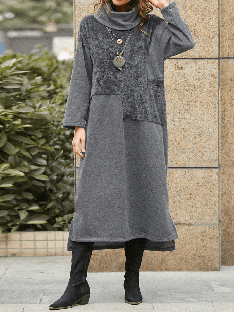 Women Casual Solid Color Long Sleeve Maxi Dress