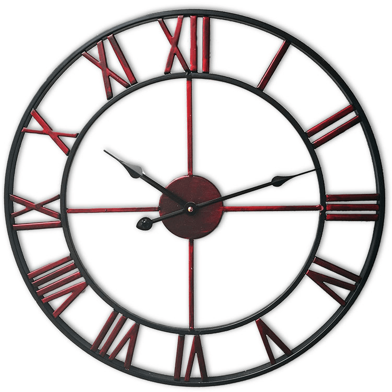 Creative Wall Clock Living Room round Hollow Out Cafe Bar Wrought Metal Vintage Wall Clock