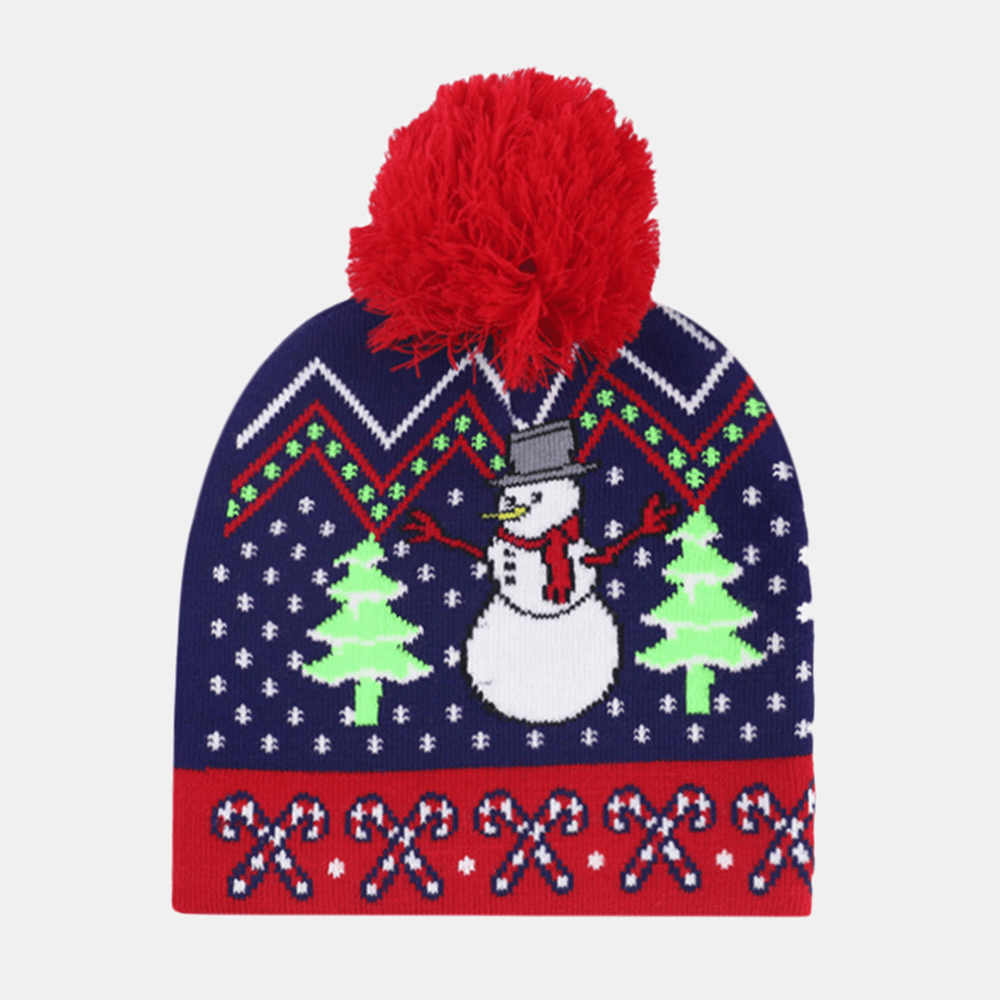 Christmas Knitted Jacquard Hat Unisex Warm Beanie Caps