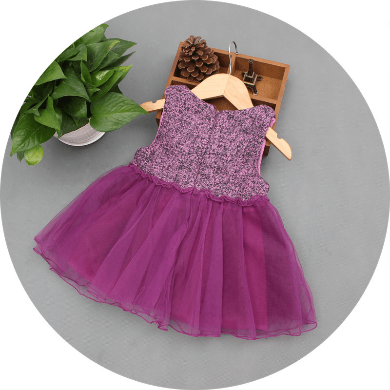 Hitz Woolen Dress Girls 0-4 Years Old Infants Purple Puff Vest Skirt Support on Behalf of the Princess