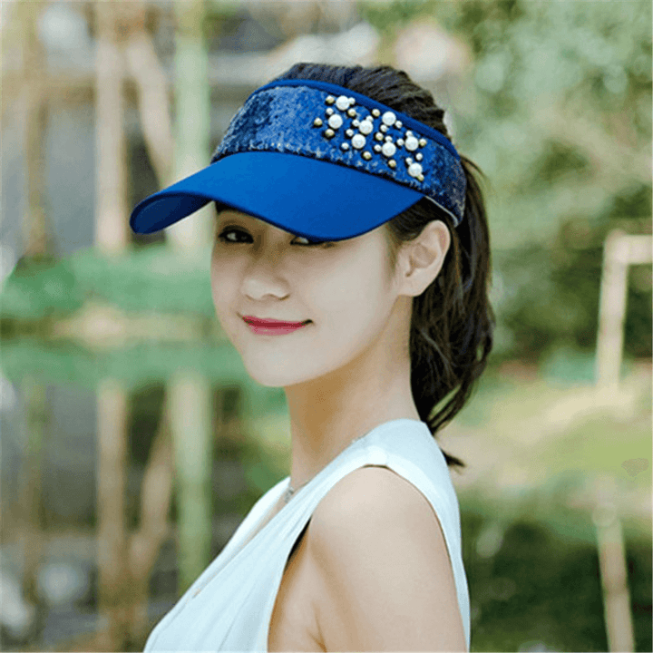 Women Summer Lace Adjustable Sunscreen Visor Sun Cap - MRSLM