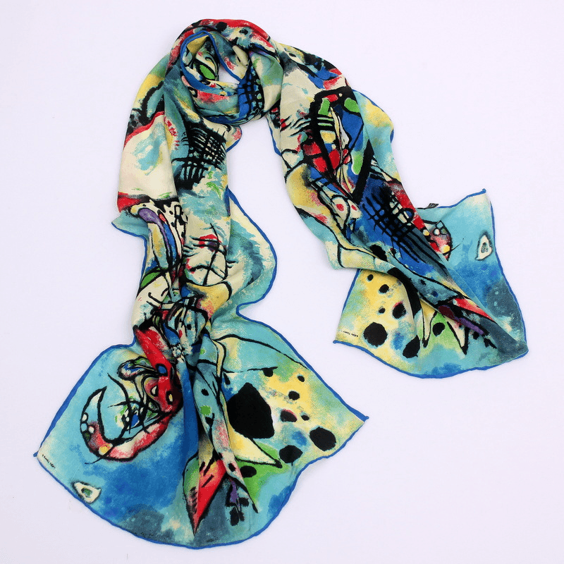 Silk Oil Painting Scarf Female Silk