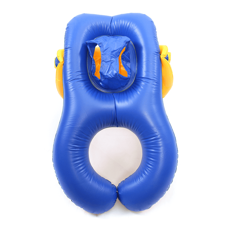 PVC Inflatable Mother-Baby Infant Float Seat Sunshade Boat Swimming Ring Pool Water