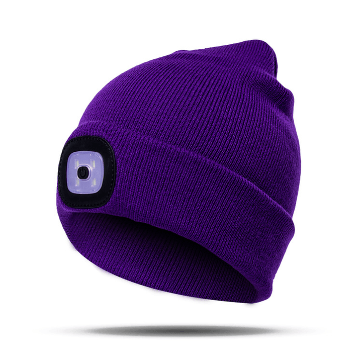 LED Light Beanie Hat Knit Cap Jogging Night Walking