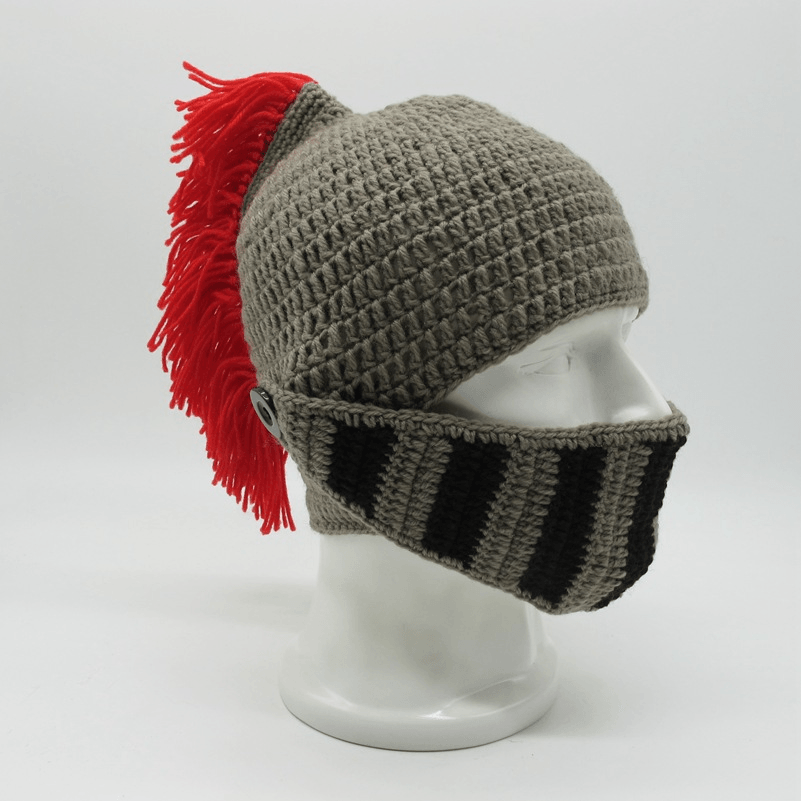 Funny Hat Creative Hand-Woven Knight Hat Helmet Shape