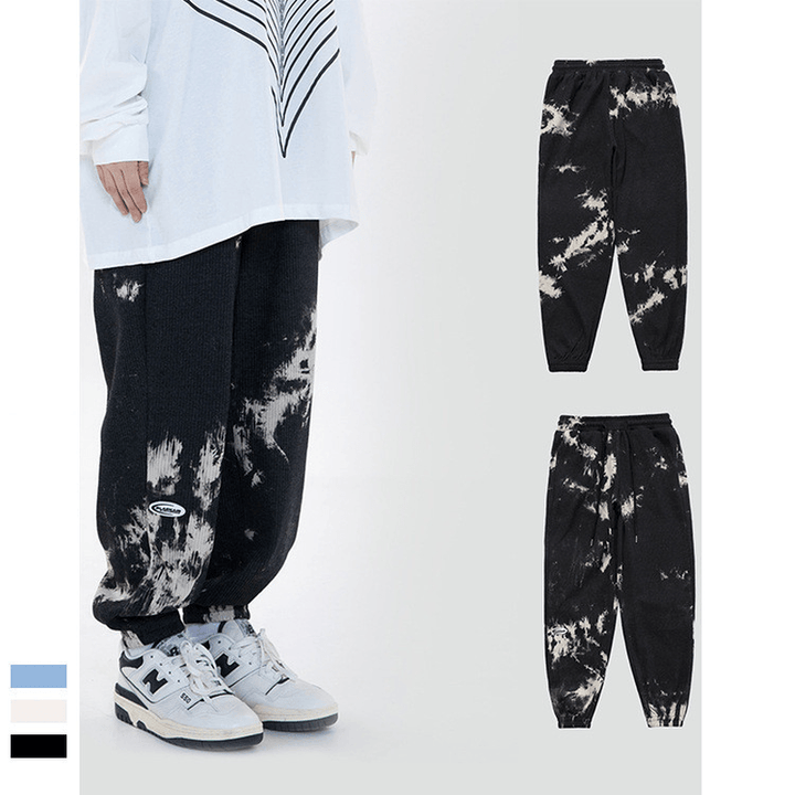 Tie-Dye Ink Loose-Fitting National Trend Casual Pants