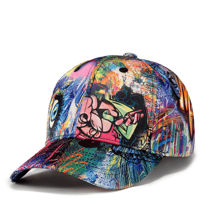 Men'S Outdoor Shading Street Personality Graffiti Hat