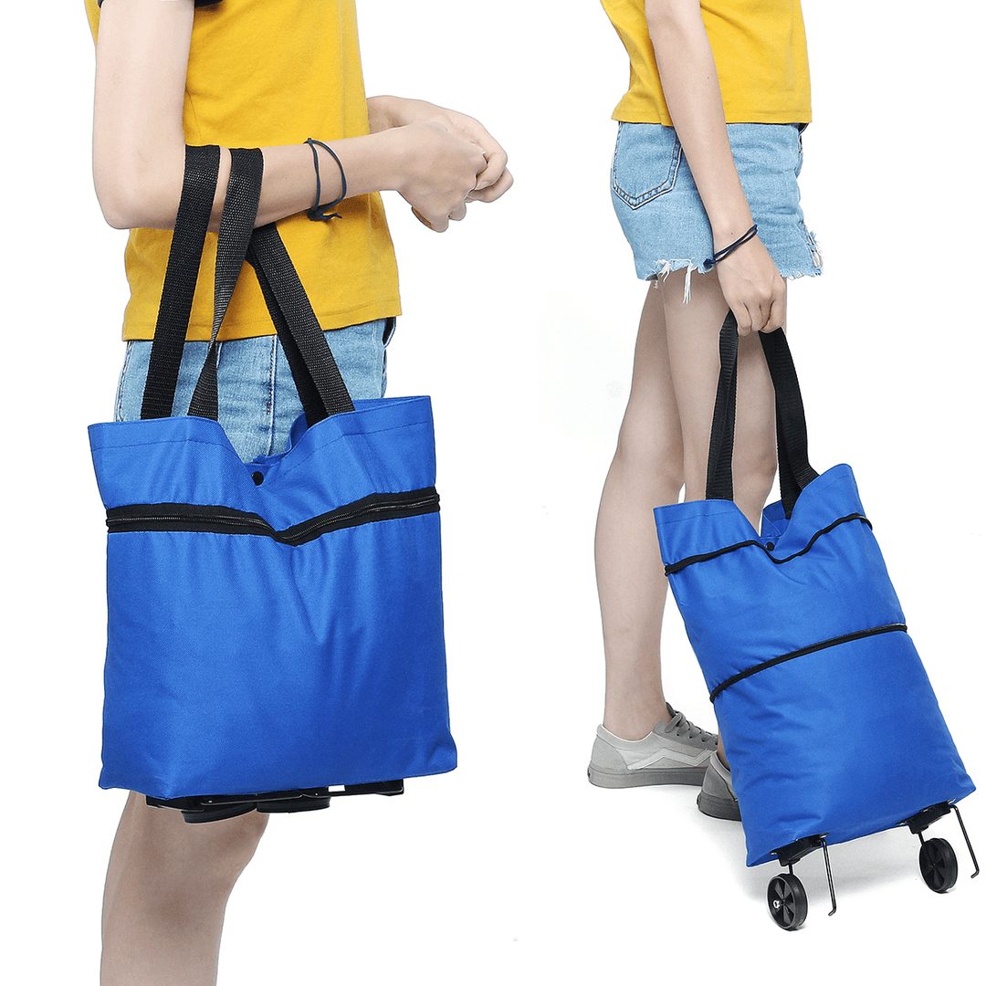 25L Portable Folding Shopping Trolley Cart Storage Bag Wheel Luggage Basket Outdoor Travel