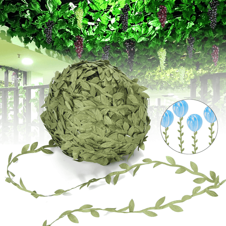 40-200M Artificial Green Ivy Vine Leaf Garland Rattan Foliage Home Wedding Decorations - MRSLM