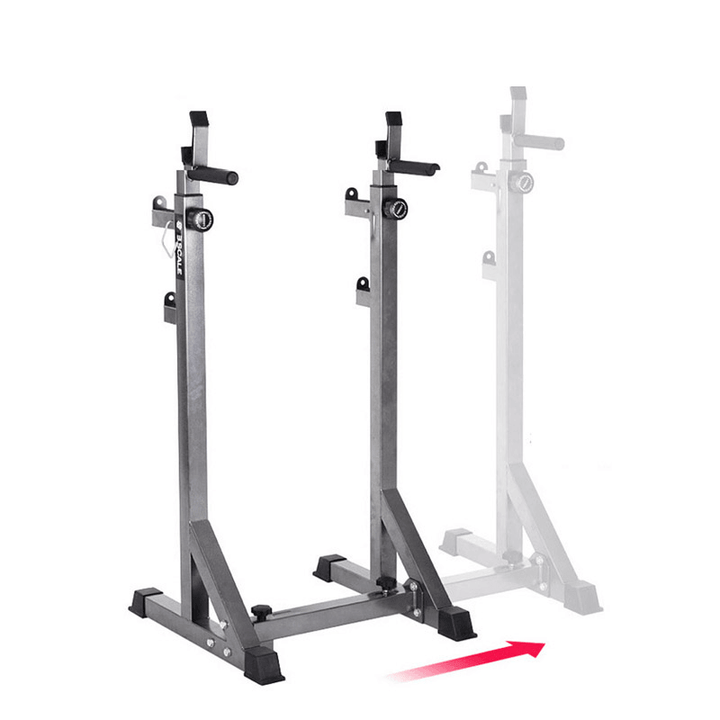 300KG Weight-Bearing Fitness Barbell Rack with Elastic Locking Pull Pin Adjustable Height Non-Slip Home Exercise Fitness Equipment