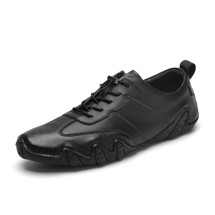 Men Handmade Stitching Microfiber Leather Comfy Soft Casual Driving Shoes