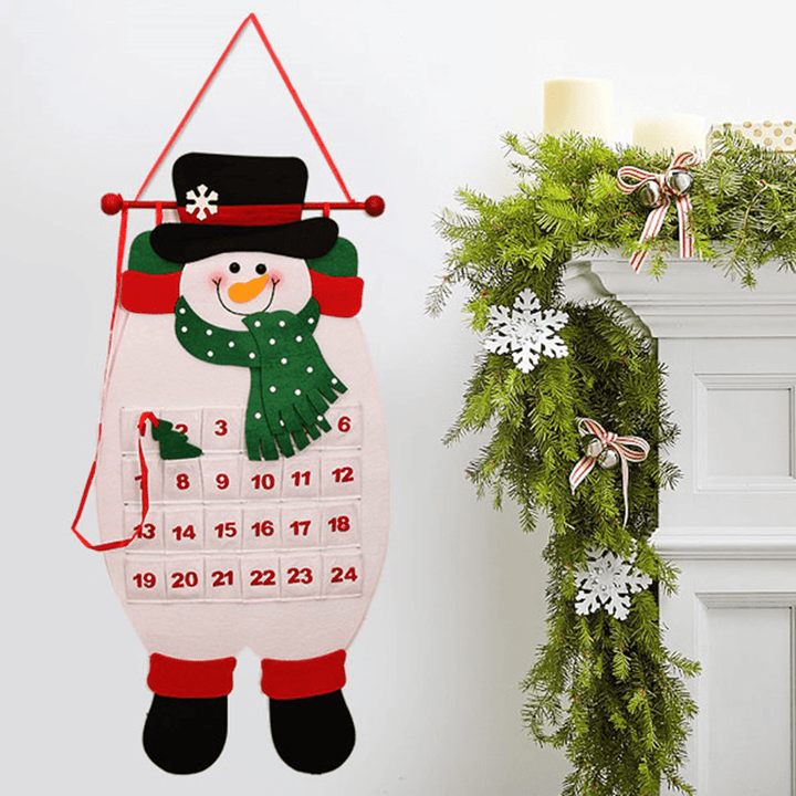 Christmas 2017 Advent Calendar Craft Santa Claus Snowman Hanging Decor Christmas Pendant Ornament - MRSLM