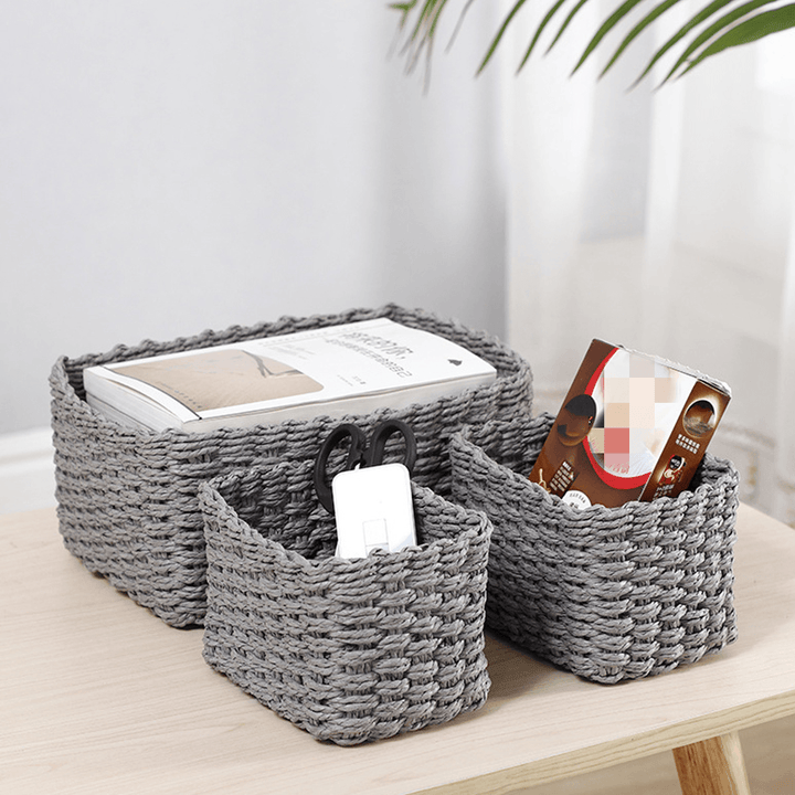 3Pcs/Set Storage Basket Plastic Crate School Office Kitchen Pharmacy Tidy Organiser