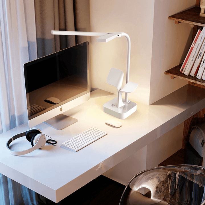 2500Mah Dual Heads LED Desk Lamp Shadowless Reading Light Eye Protect Touch Control Rotatable Rechargeable Table Lamp