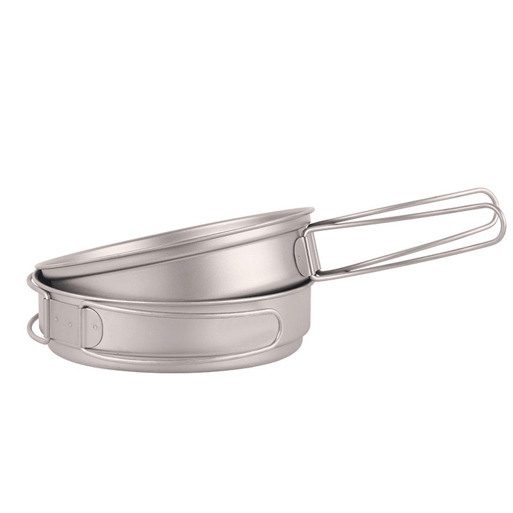 Ipree¬Æ 350Ml 1-2 People Titanium Frying Pot Pan Outdoor Portable Cookware Camping Picnic