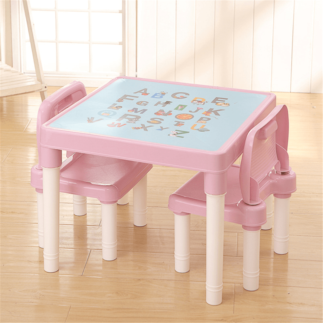 Children'S Table Chair Set Plastic Education Learning for Kids Toddlers Childs - MRSLM