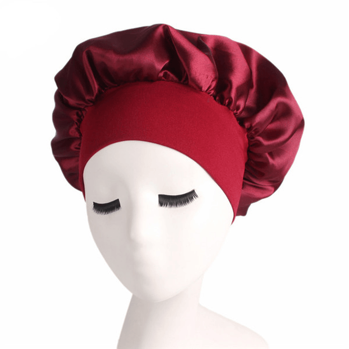 Black Fleece Elastic Bathing Cap Headband Shower Cap - MRSLM