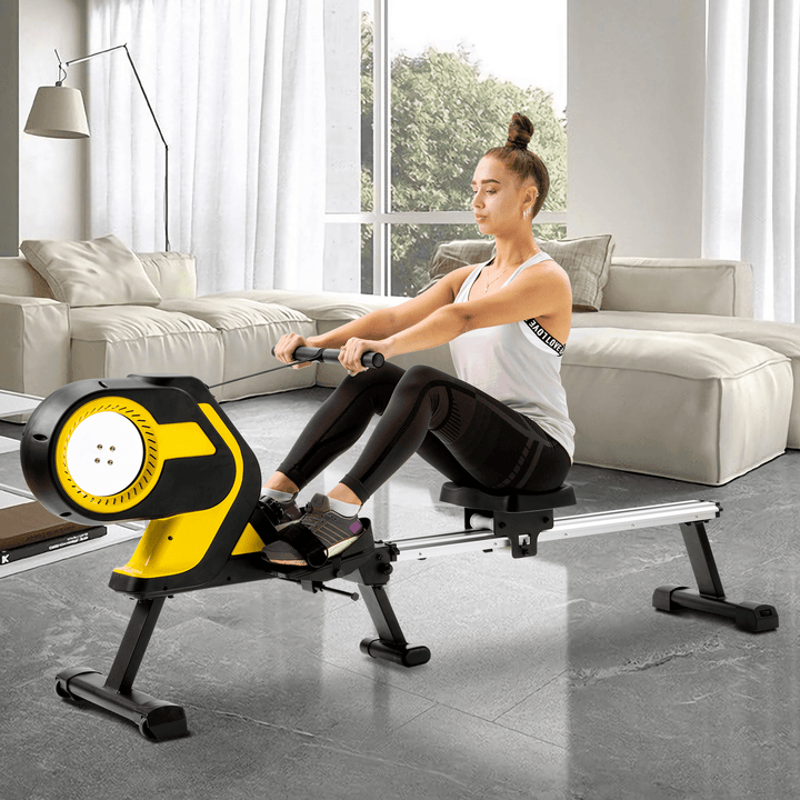 [USA Direct] Bominfit Magnetic Rowing LCD Monitor 46" Slide Rail Folding Exercise Machine for Home Gym Cardio Workout