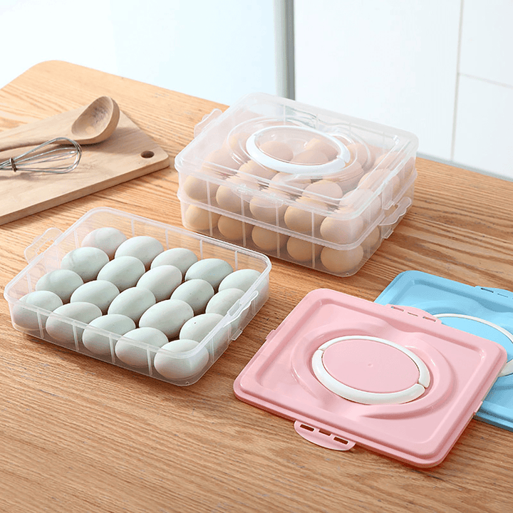 2/3 Layer Portable Egg Storage Box Plastic Egg Organizer Refrigerator Egg Container Case Eggs Holder Tray