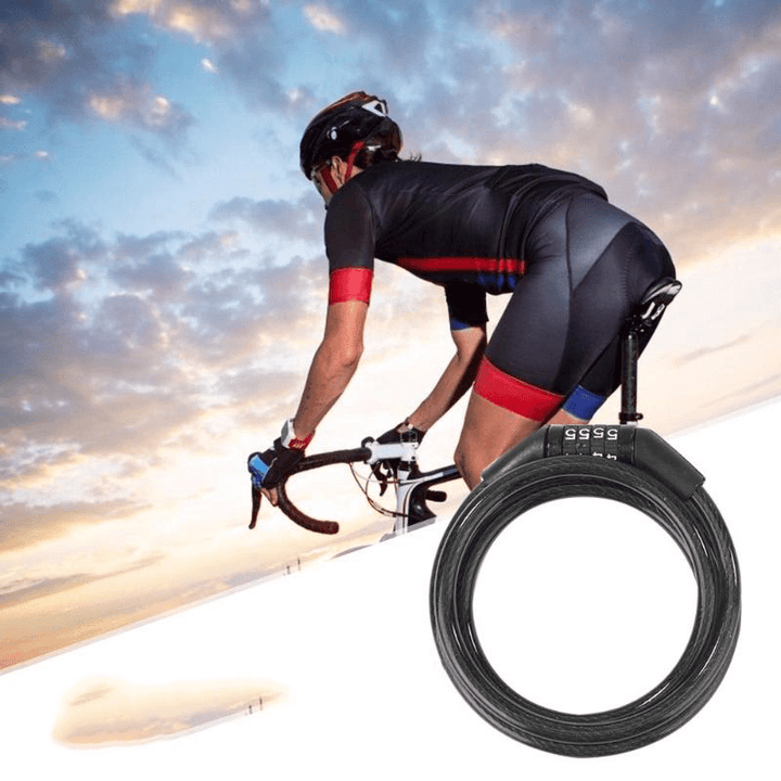 Bike Lock 4 Digit Code Combination Bicycle Security Lock Bike Chain Lock Security Reinforced anti Theft Cable Password Lock