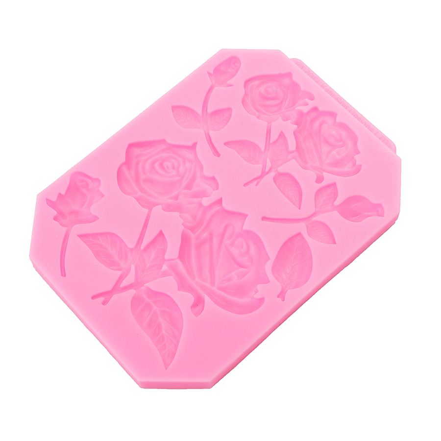 Food Grade Silicone Cake Mold DIY Chocalate Cookies Ice Tray Baking Tool Rose Shape