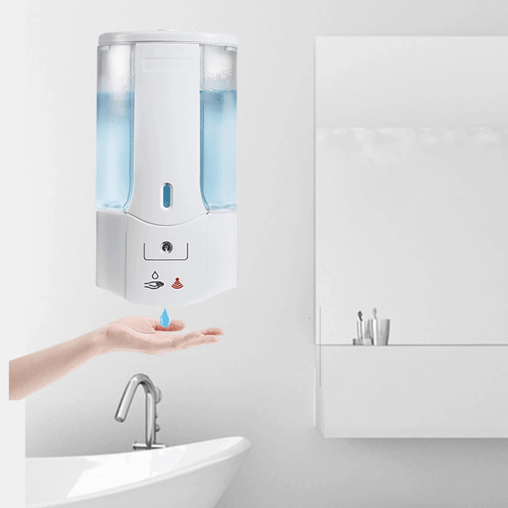 400ML Wall Mounted Automatic Soap Dispenser Hand Sanitizer Dispenser Smart IR Sensor Touchless Detergent Liquid Soap Dispenser for Kitchen Bathroom Hospital