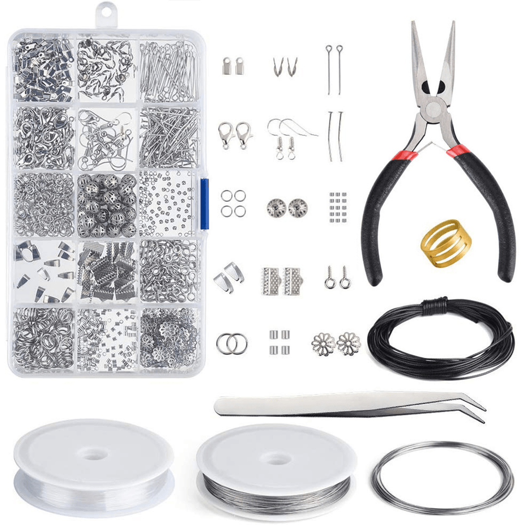 1047PCS Set DIY Handmade Necklace Bracelet Earrings Set Jewelry Making Kit