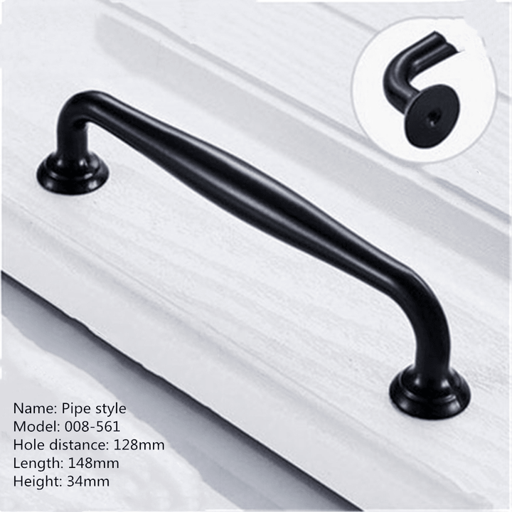 Aluminum Alloy Black Handles for Furniture Cabinet Knobs and Handles Kitchen Handles Drawer Knobs Cabinet Pulls Cupboard Handles Knobs - MRSLM