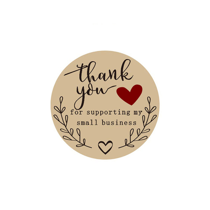 500Pcs/Roll 25Mm Thank You round Sticker Wedding Flower Gift Self-Adhesive Label