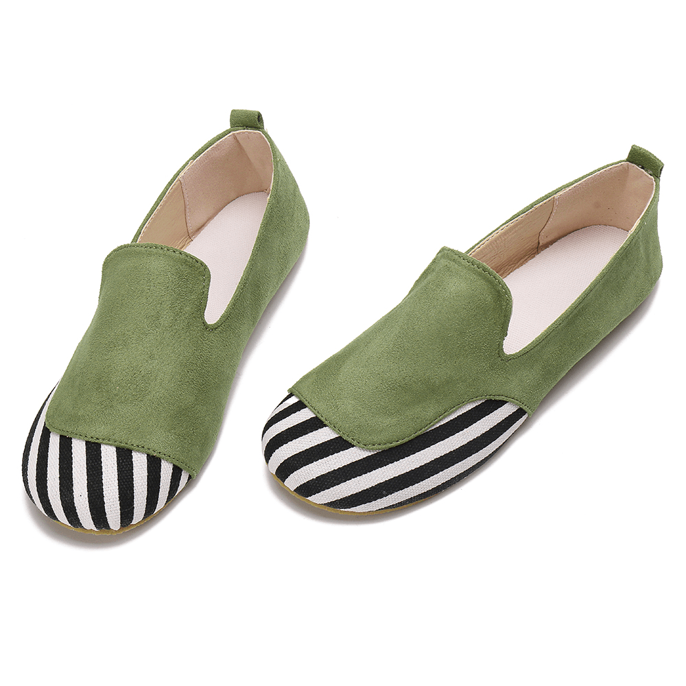 Women Casual Suede Stitching Slip on Flats