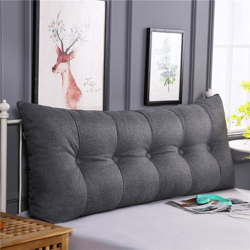 Home Soft Large Pillow Back Cushion Multifunction Long Suede Elastic Backrest for Bedside Seat Bed Sofa Decor