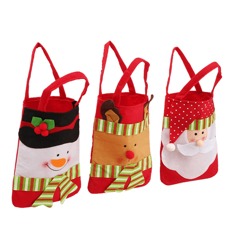 Christmas Santa Claus Snowman Decoration Xmas Gift Bag Candy Pouch Stocking Bag