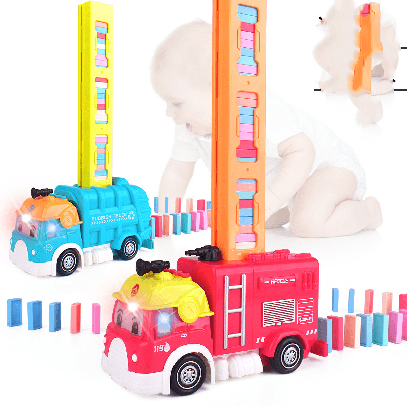 Early Childhood Domino Train Storytelling Electric Toy Car