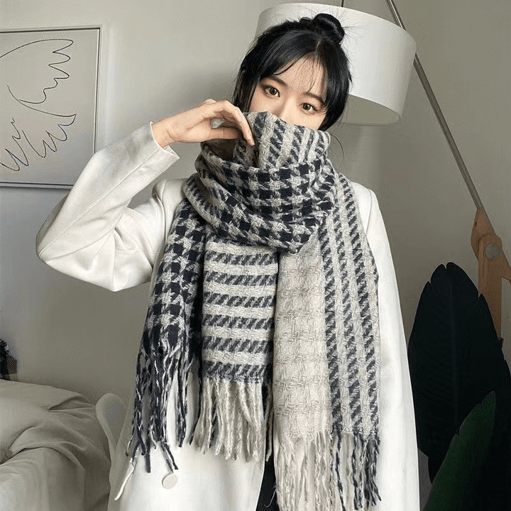 Imitated Wool All-Match Double-Sided Autumn and Winter Thickened Warm Scarf