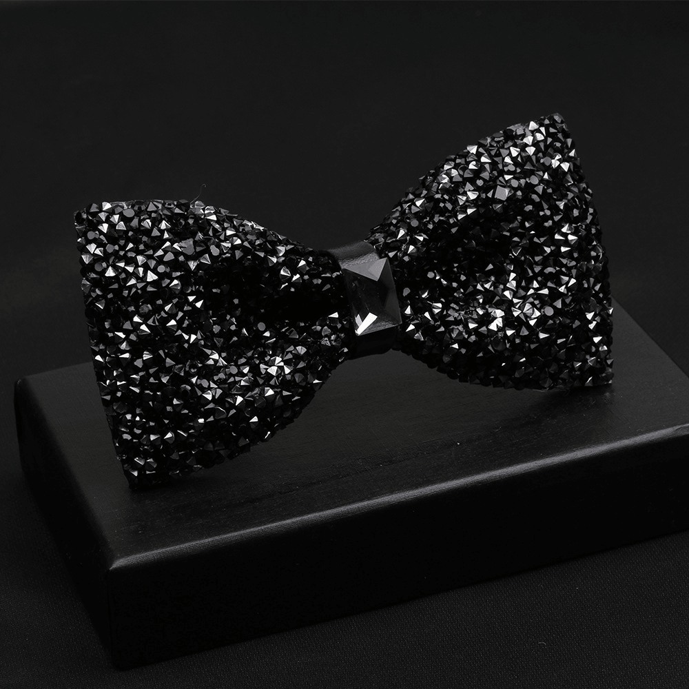 Fashionable Men'S Shiny Diamond Bow Tie