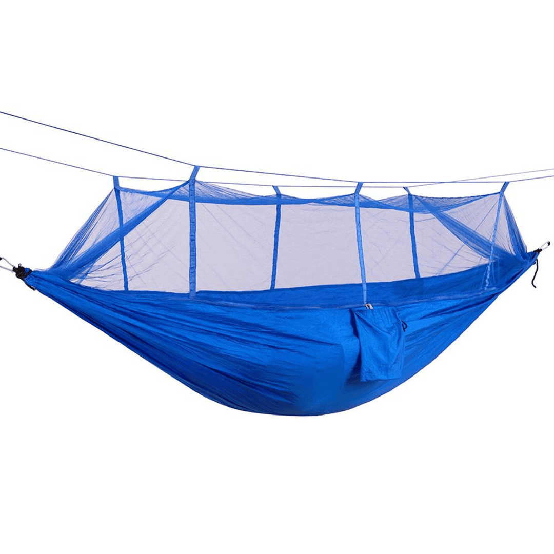 1-2 Person Camping Hammock with Mosquito Net Hanging Bed Sleeping Swing for Outdoor Hiking Travel Garden Patio - MRSLM