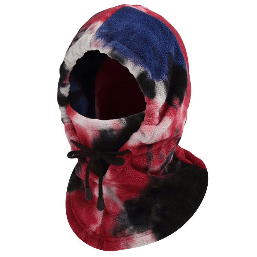 Thermal Hood Polar Fleece Tie-Dye Face Mask Mountain Skiing Fleece Scarf