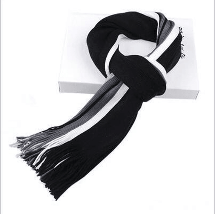 Men'S Striped Scarf Korean Style All-Match