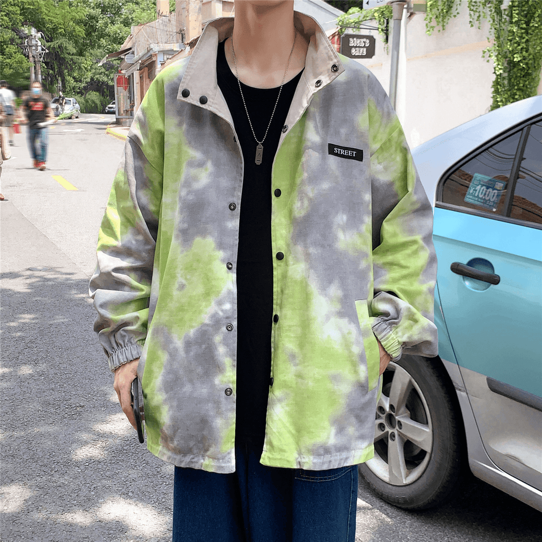 Both Sides Wear Bf Wind Tie-Dye Jacket Jacket Baseball Uniform Autumn