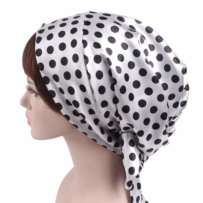 Satin Print Ribbon Bow Turban Hat