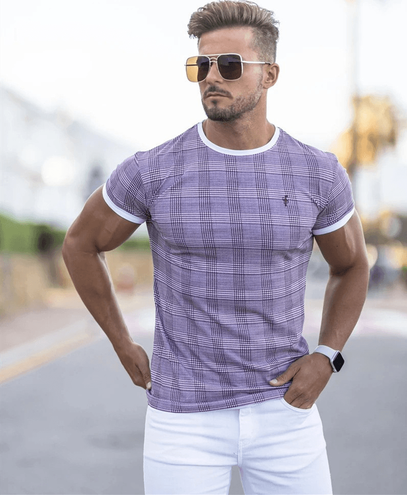 Men'S Short-Sleeved round Neck Casual Fitness Quick-Drying T-Shirt