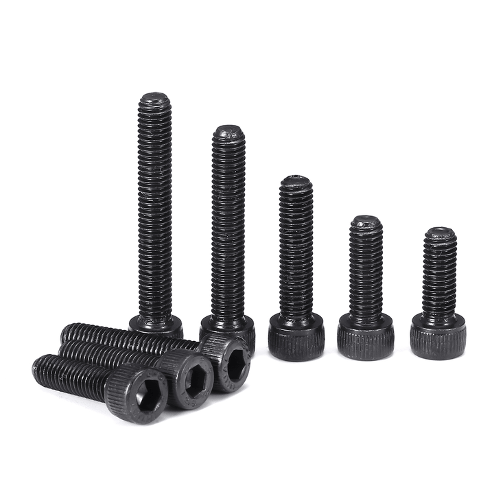 Suleve‚Ñ¢ M5CH7 140Pcs M5 12.9 Grade Carbon Steel Hex Socket Cap Head Screw Bolt 6-35Mm Set