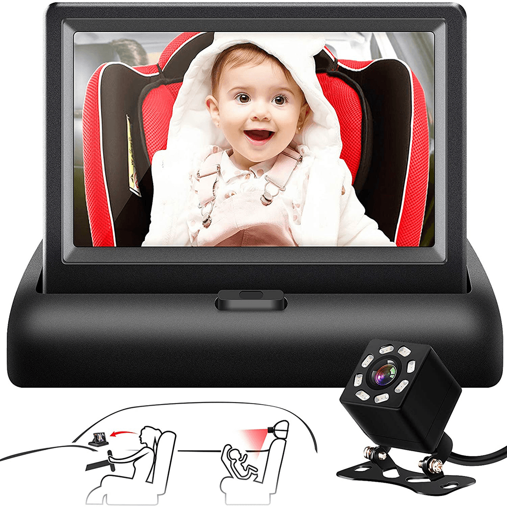 Baby Safety Car Monitor Camera Monitored Mirror 120¬∞ Viewing Angle Night Vision Side Driving HD Lens Display for Observe the Baby'S Move