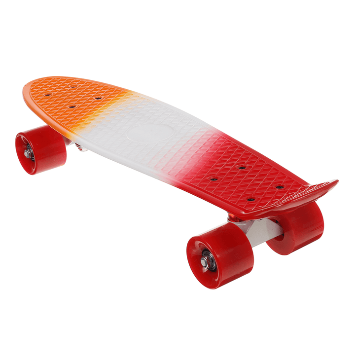 22 Inch Plastic Mini Cruiser Skateboard Long Board Banana Retro Skate Longboard Graphic Printed Children'S Scooter