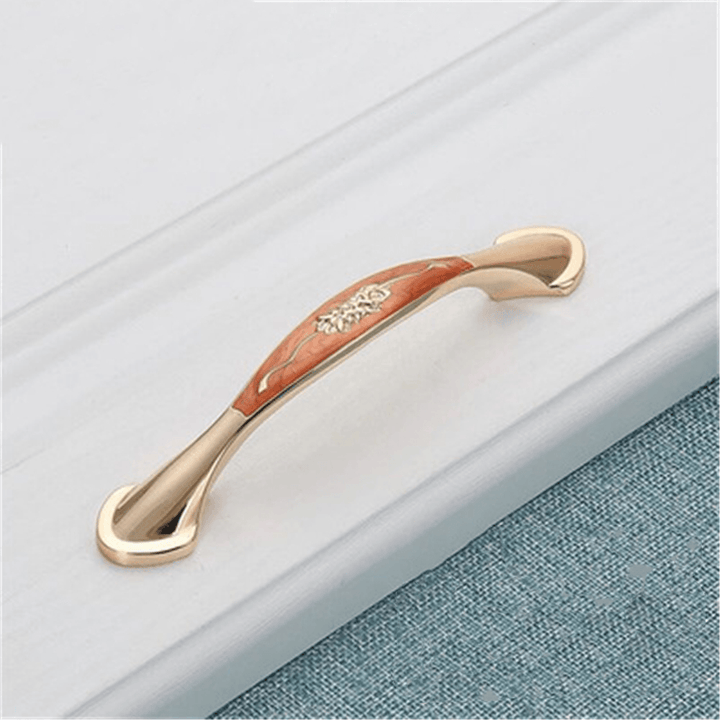 Cabinet Door Handle Amber Green Red Bronze American Simple Drawer Handle Surface Mounted Single Hole Furniture Solid Handle - MRSLM