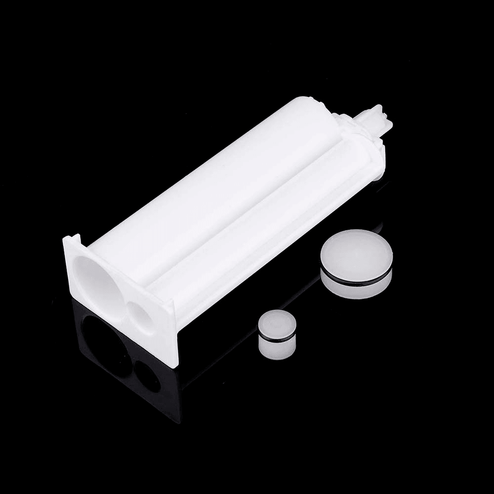 5Pcs/Set 50Ml 4:1 AB Glue Tube Dual Glue Cartridge Two Component Dispenser Tube with Mixing Tube Mixing Syringe for Industrial Glue Applicator