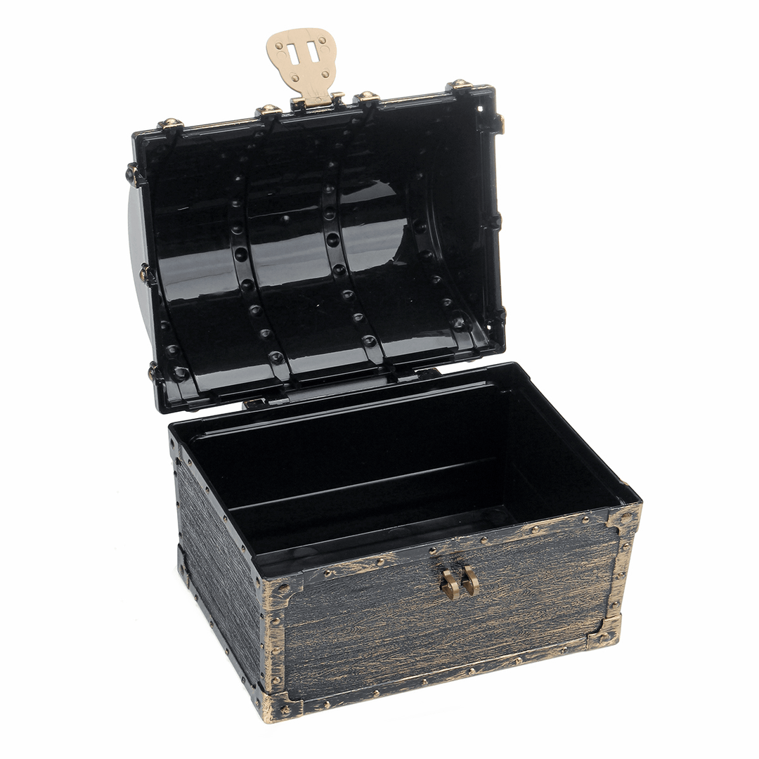 Retro Treasure Chest Gold Coins Jewelry Box Game Props Toys