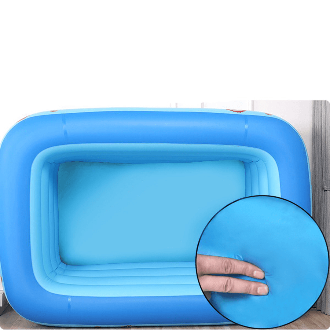 3-Layer Blue and White Inflatable Foldable Portable Swimming Pool Bathtub for Adult Children Home