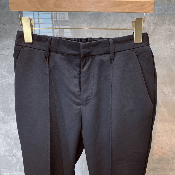 Men'S Casual Cropped Trousers Straight Trousers