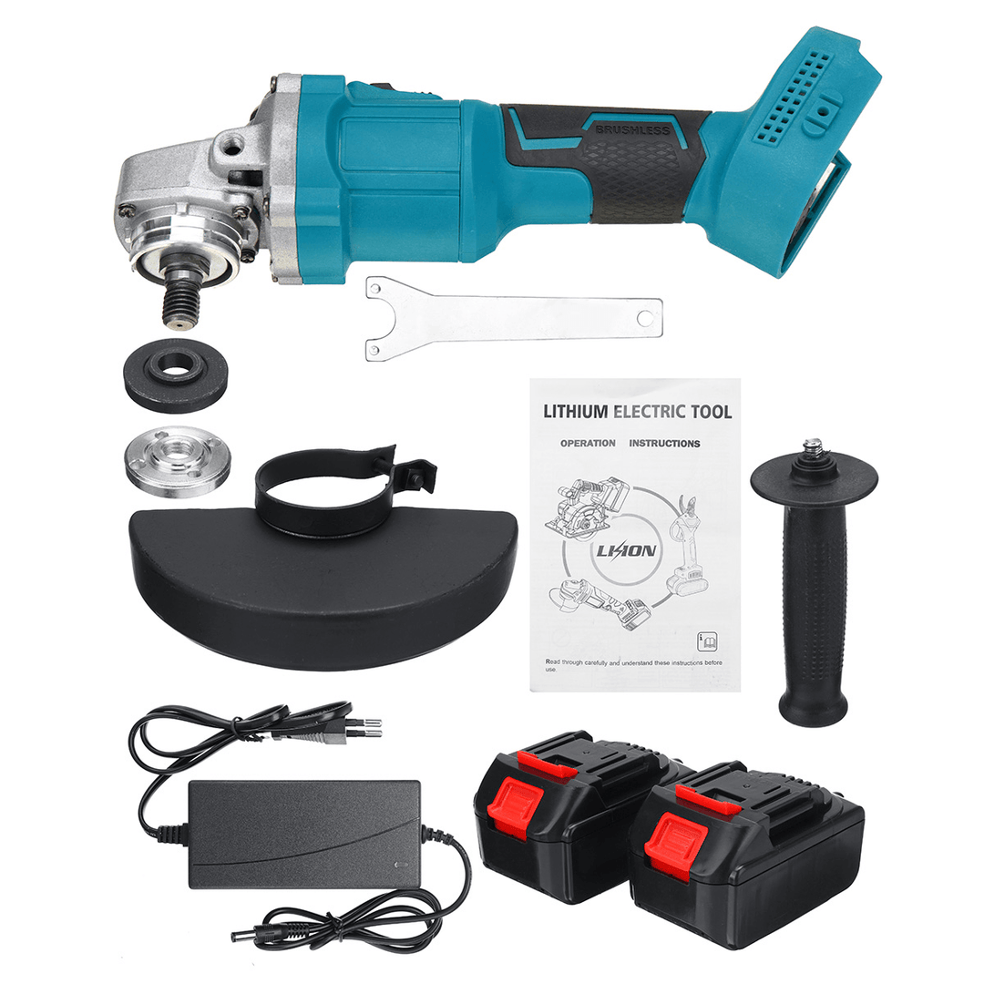 125Mm Brushless Cordless Angle Grinder 3 Gears Polishing Grinding Cutting Tool with Battery Also for Makita 18V Battery